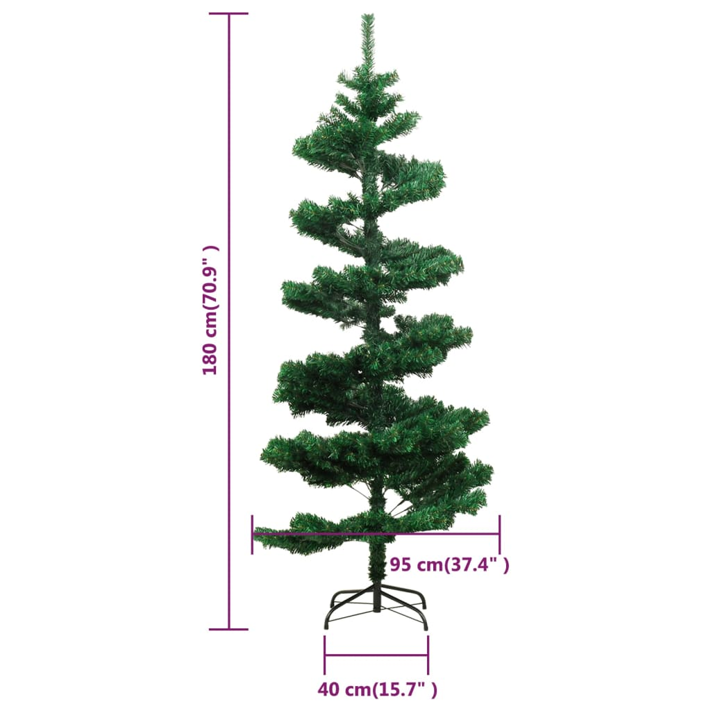 Swirl Pre-lit Christmas Tree with Stand Green 6 ft PVC