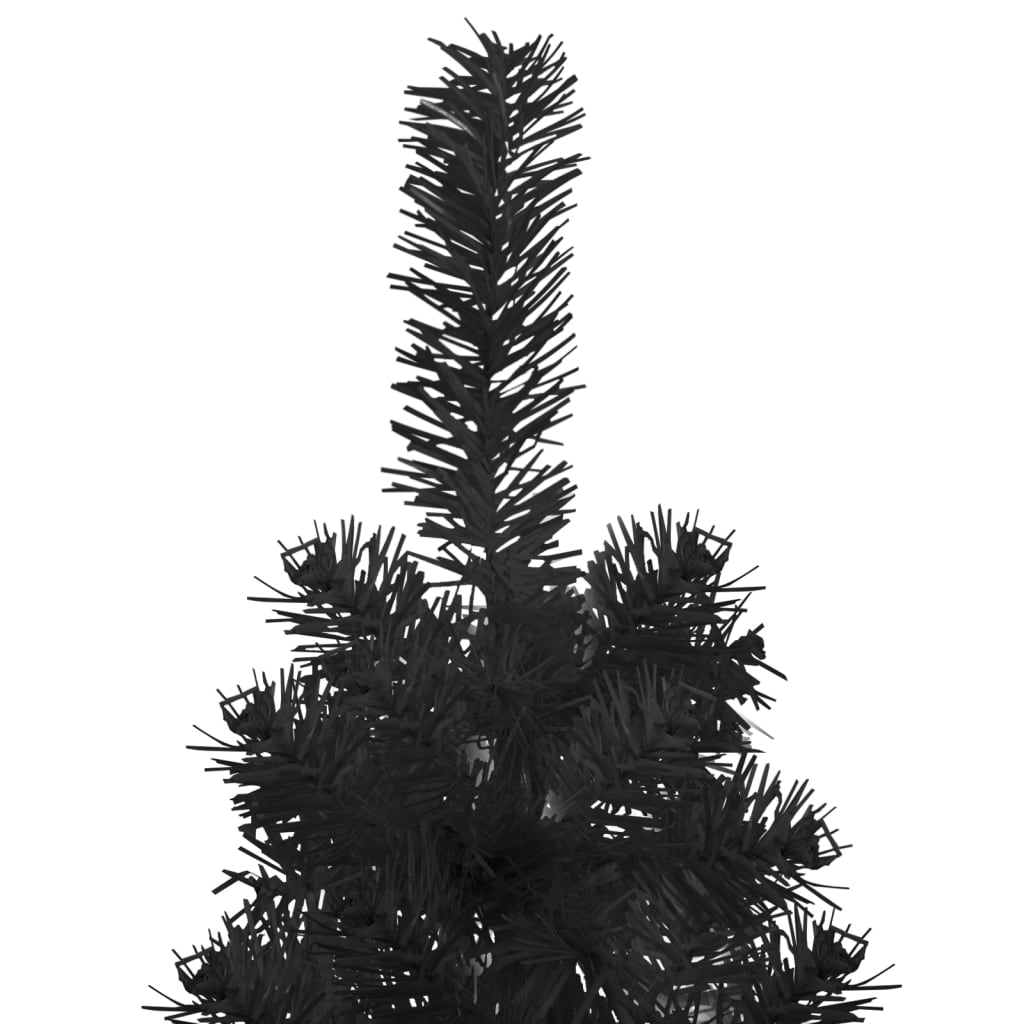 Slim Artificial Half Christmas Tree with Stand Black 5 ft