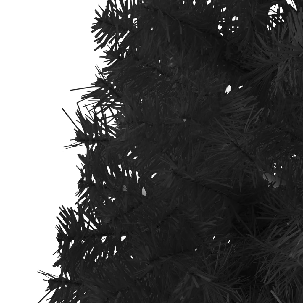 Slim Artificial Half Christmas Tree with Stand Black 5 ft