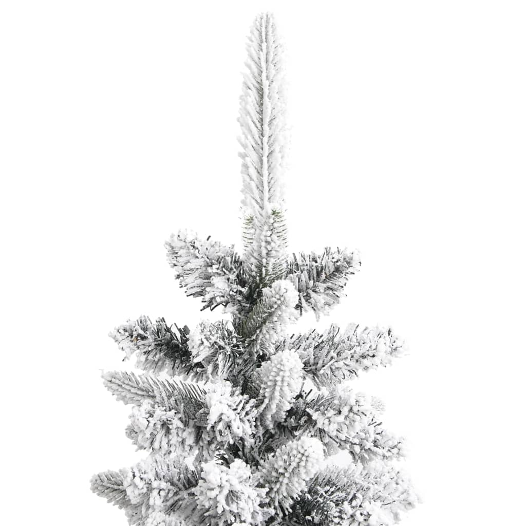 Artificial Slim Christmas Tree with Flocked Snow 5 ft PVC&PE