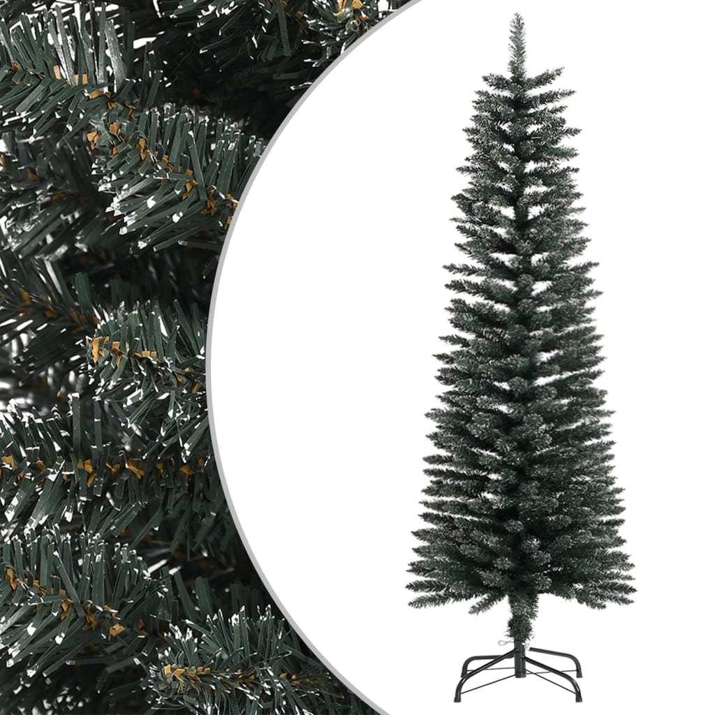 Artificial Slim Christmas Tree with Stand Green 4 ft PVC