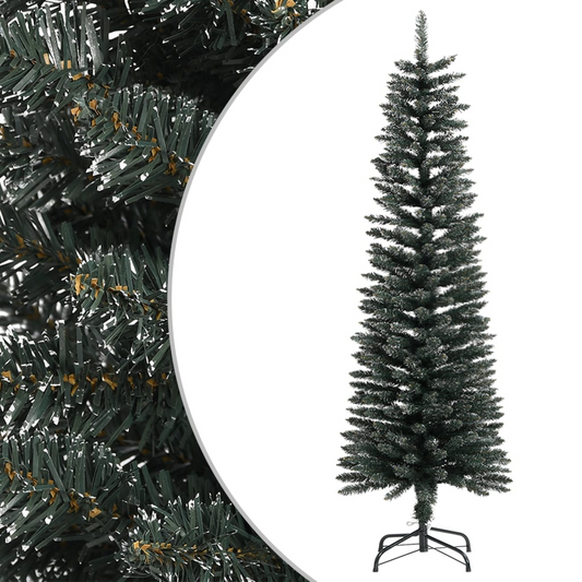 Artificial Slim Christmas Tree with Stand Green 5 ft PVC