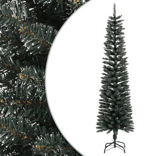 Artificial Slim Christmas Tree with Stand Green 6 ft PVC