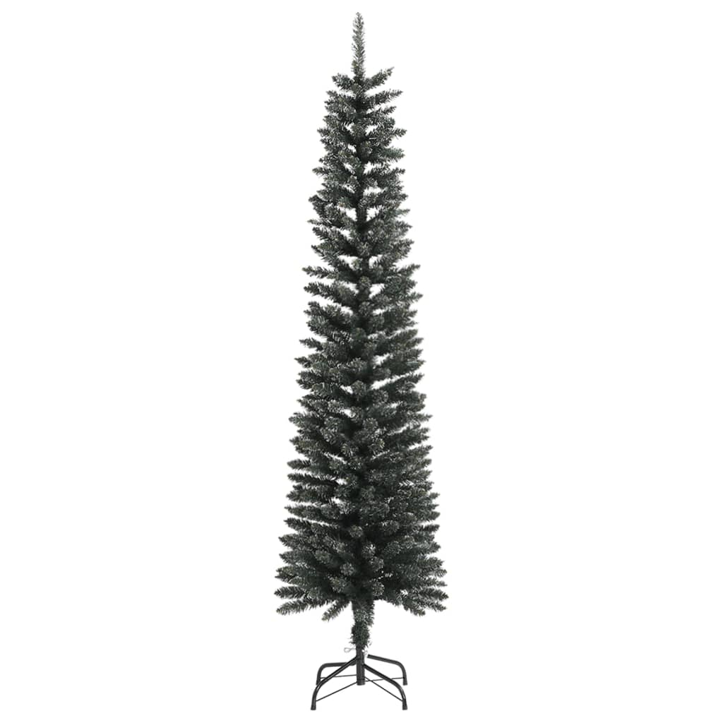 Artificial Slim Christmas Tree with Stand Green 7 ft PVC