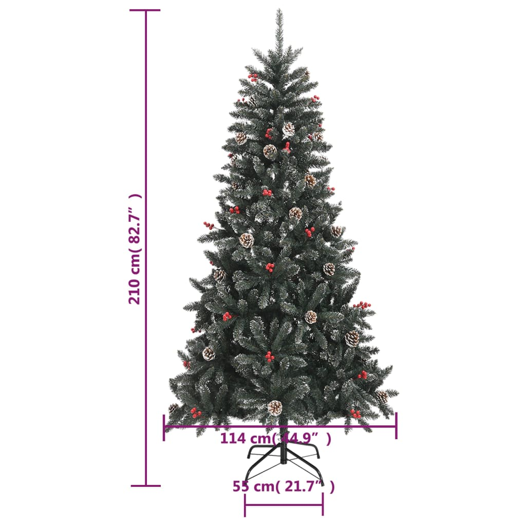 vidaXL Artificial Christmas Tree with Stand Green 82.7" PVC