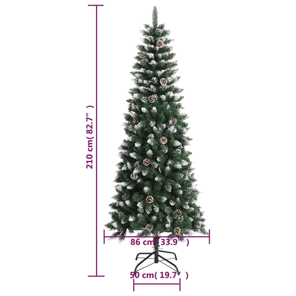 vidaXL Artificial Christmas Tree with Stand Green 82.7" PVC