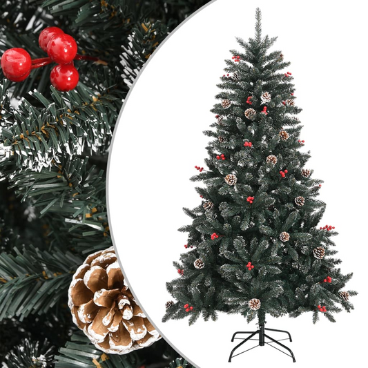 vidaXL Artificial Christmas Tree with Stand Green 59.1" PVC