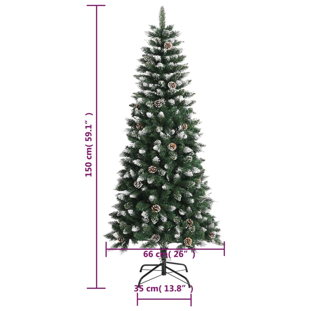 vidaXL Artificial Christmas Tree with Stand Green 59.1" PVC