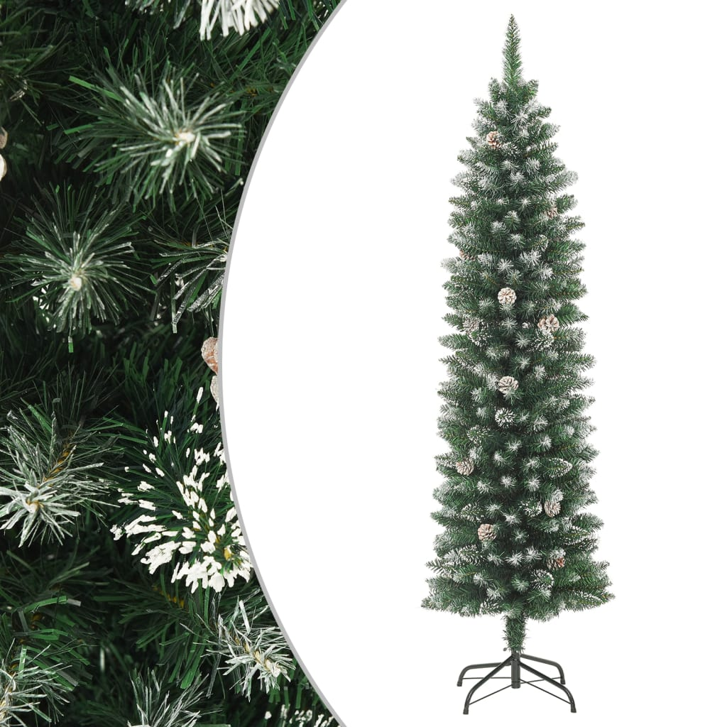 Artificial Slim Christmas Tree with Stand 7 ft PVC