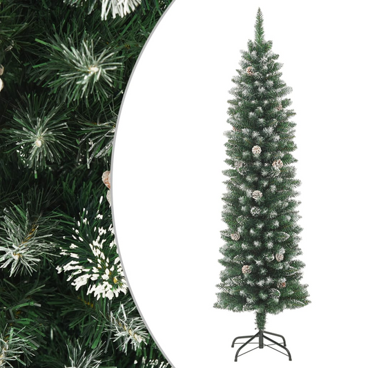 Artificial Slim Christmas Tree with Stand 7 ft PVC