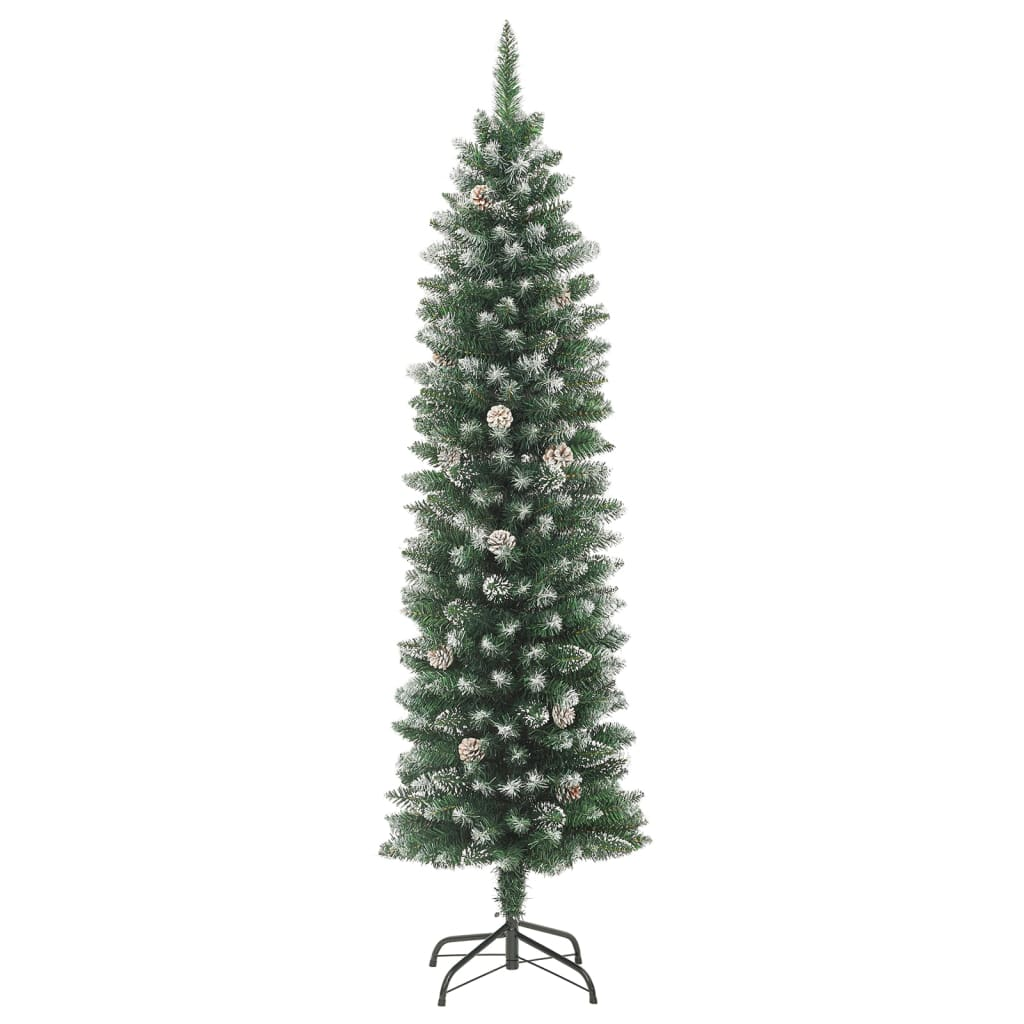 Artificial Slim Christmas Tree with Stand 7 ft PVC