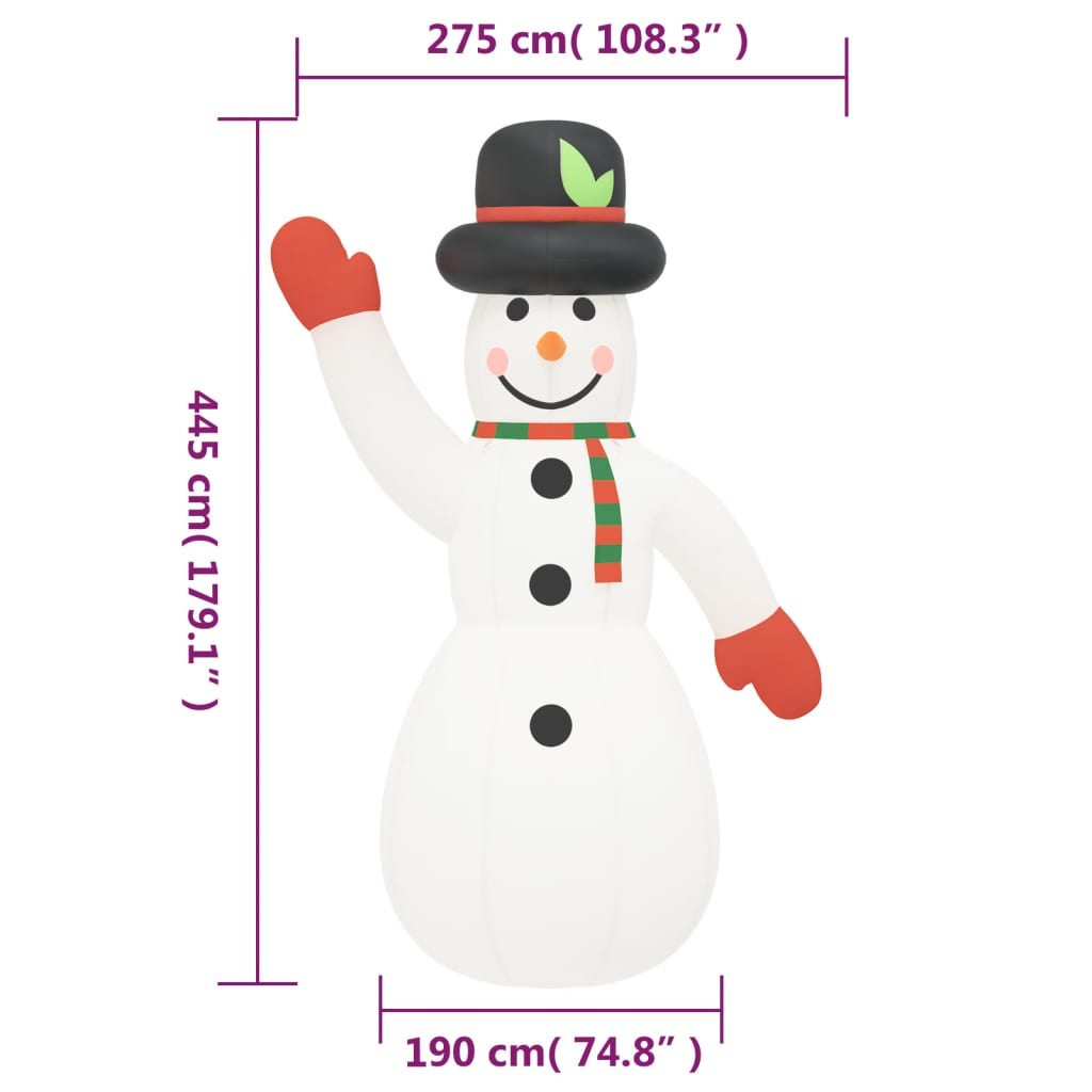 Christmas Inflatable Snowman with LEDs 179.1"