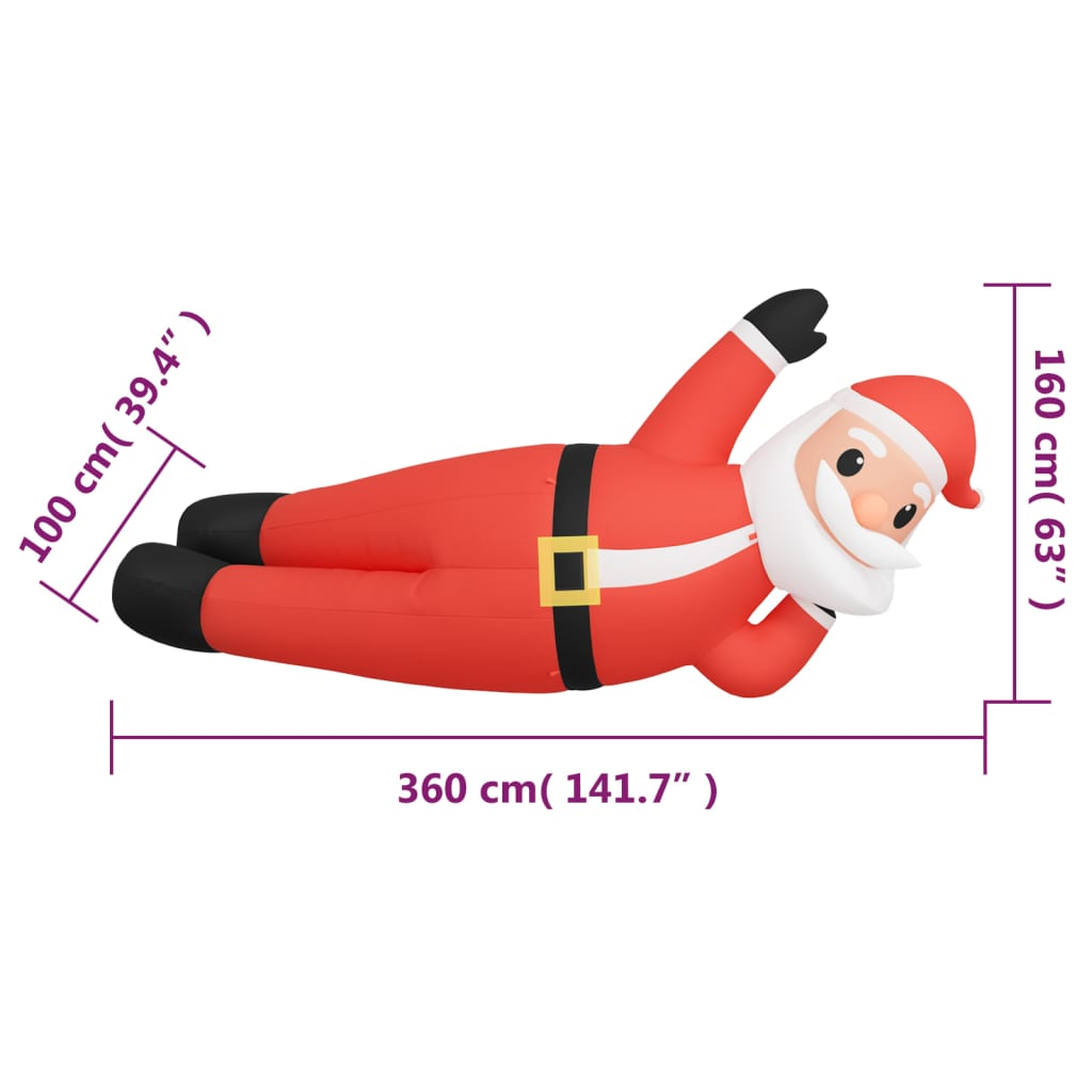 Christmas Inflatable Lying Santa LED 63"