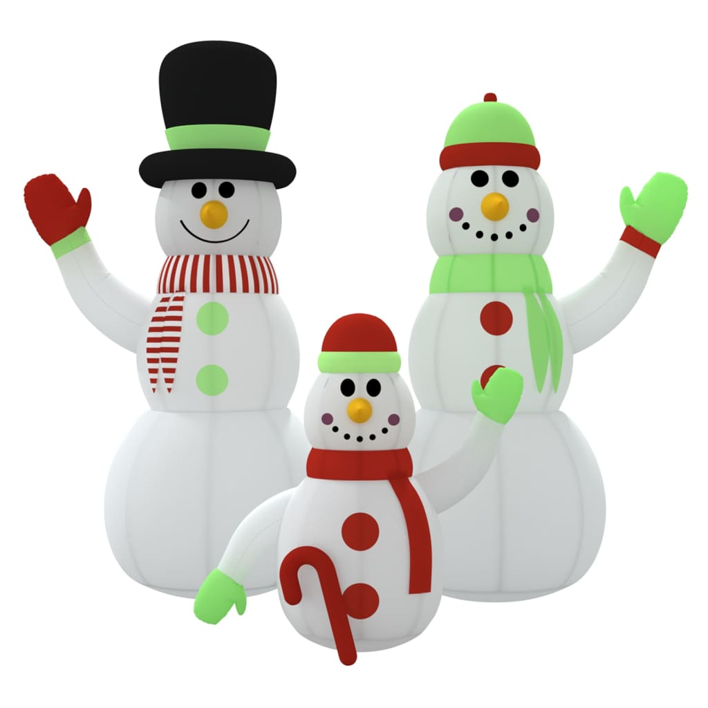 Inflatable Snowman Family with LEDs 12 ft