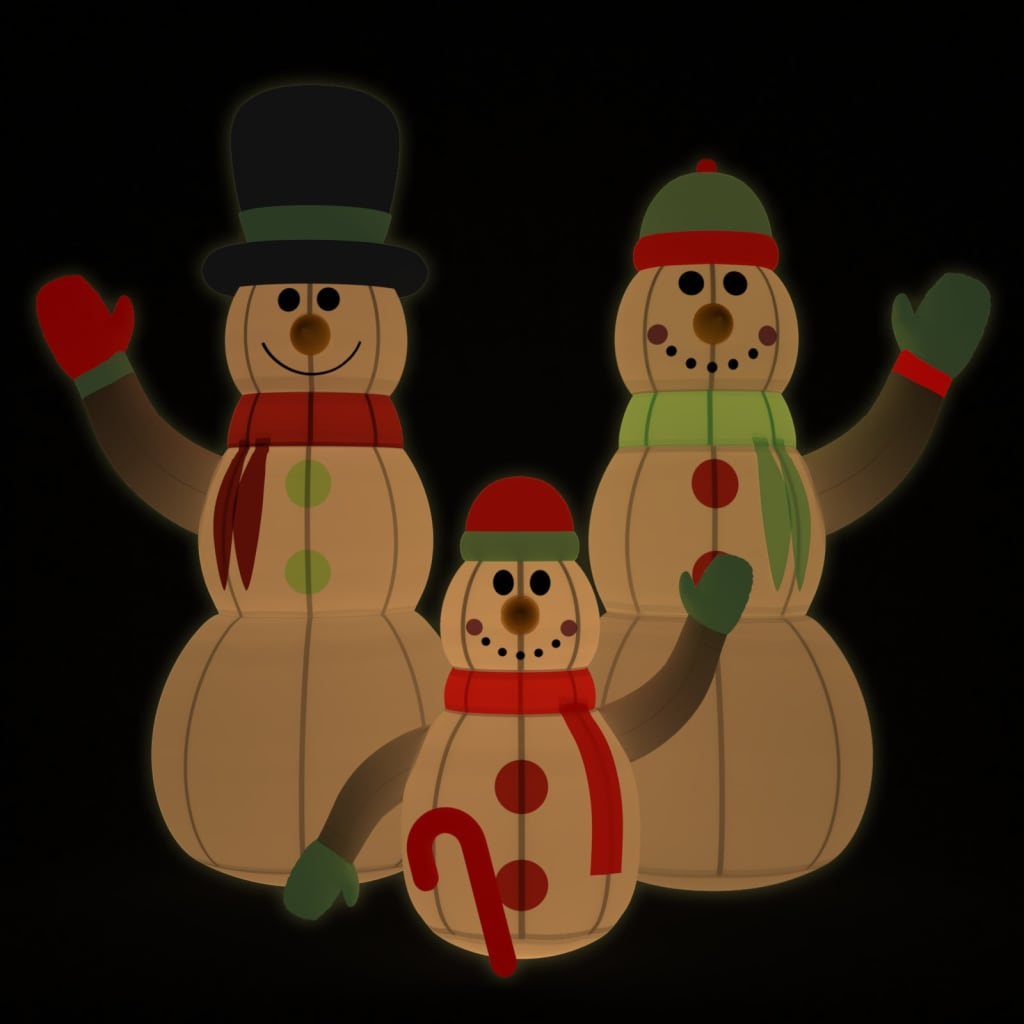 Inflatable Snowman Family with LEDs 12 ft