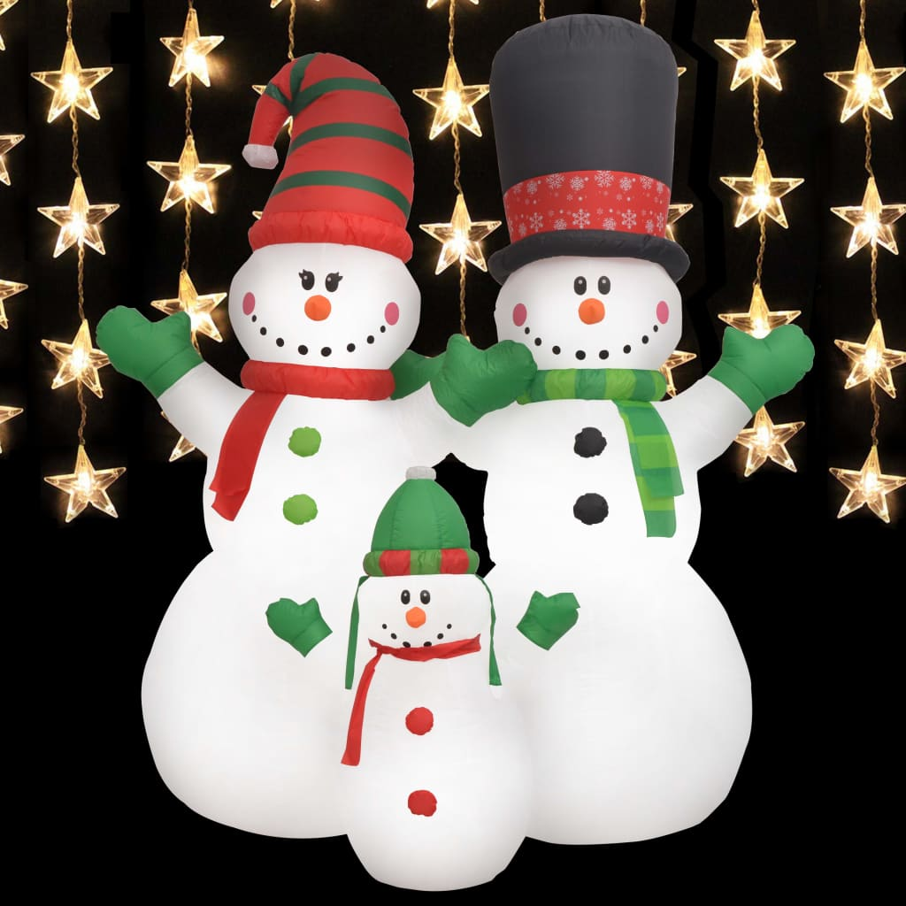 Inflatable Snowman Family with LEDs8 ft