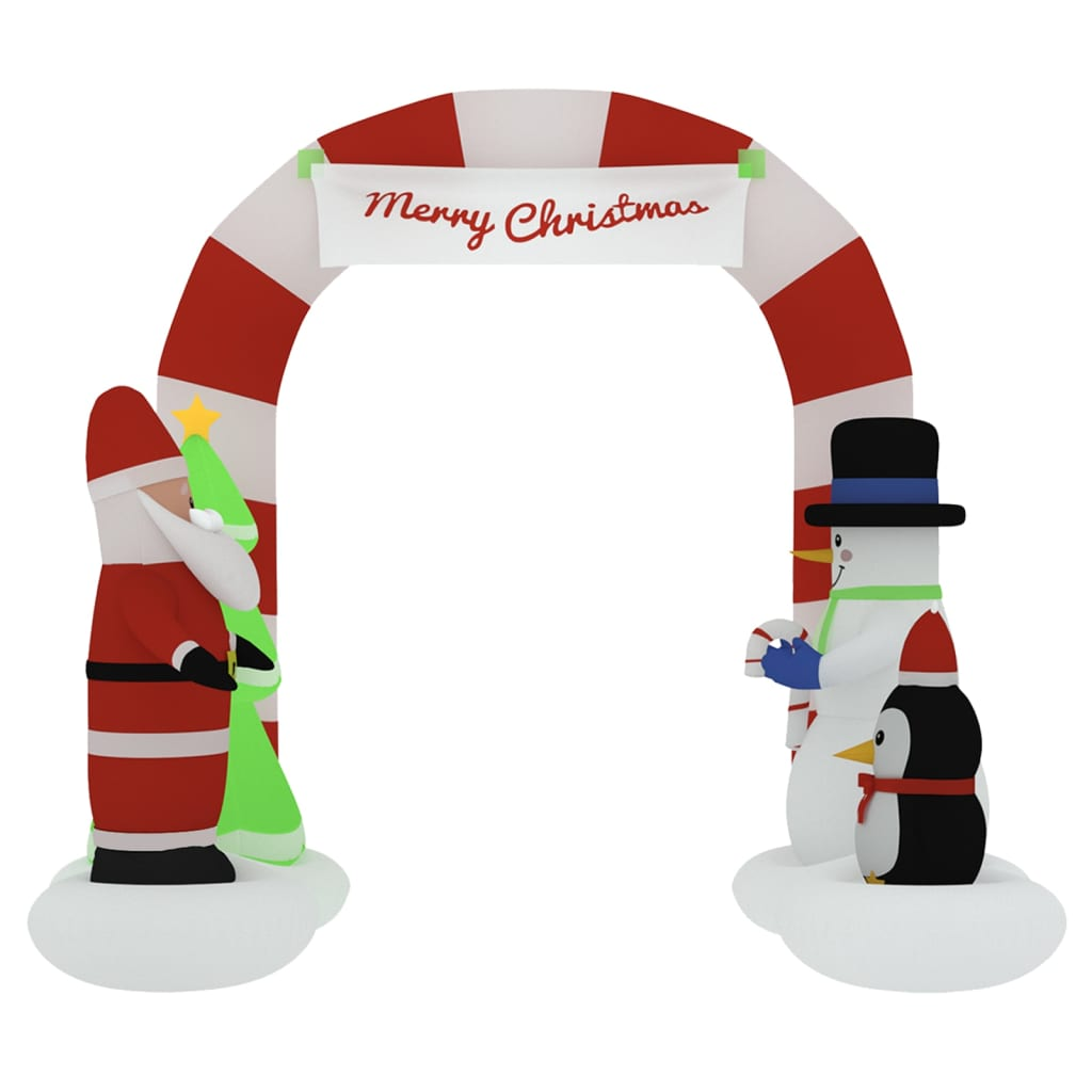 vidaXL Christmas Inflatable Santa & Snowman Arch Gate LED 102.4"