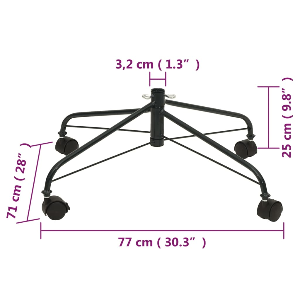 vidaXL Christmas Tree Stand with Wheels 3x2x1 ft