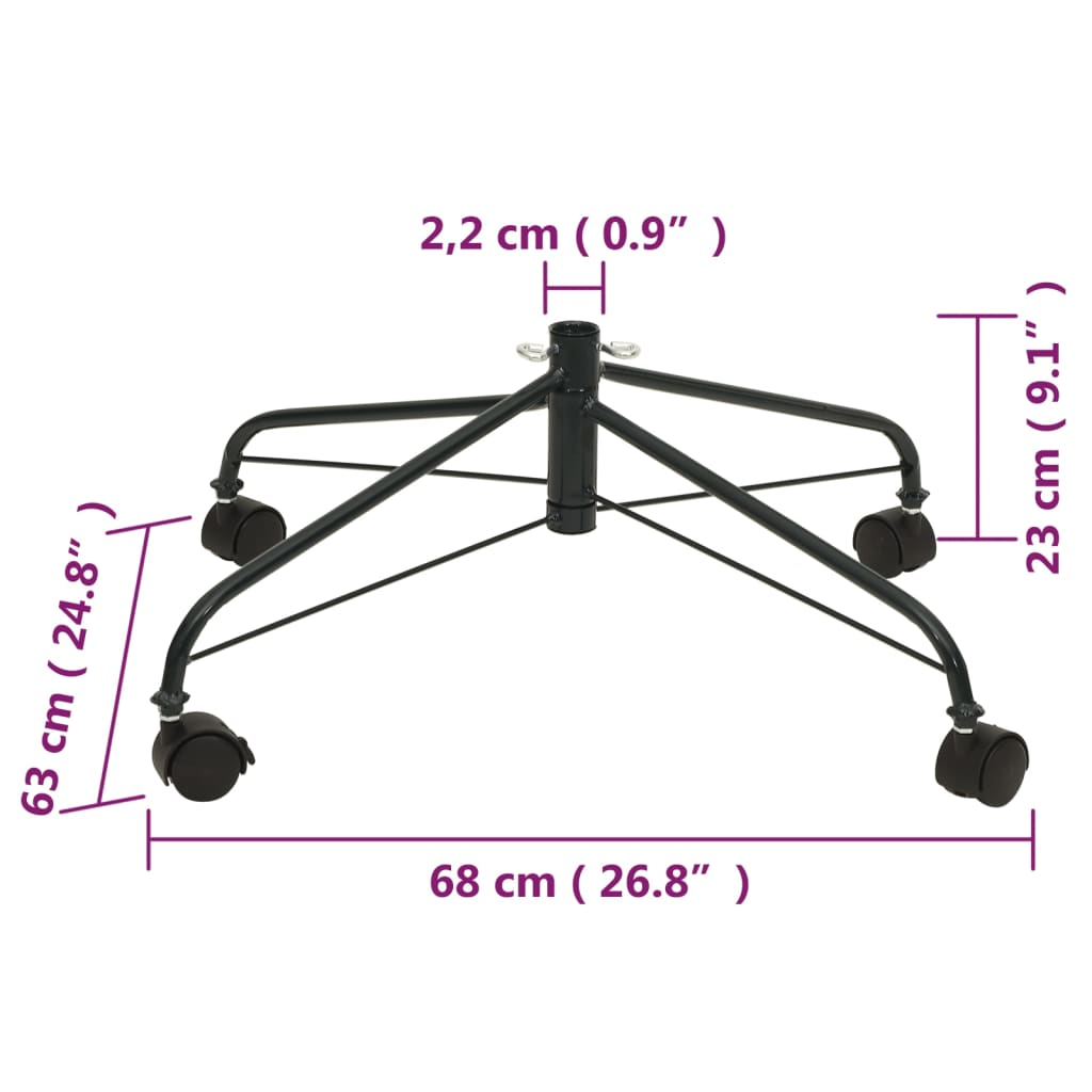 vidaXL Christmas Tree Stand with Wheels 2x2x1 ft