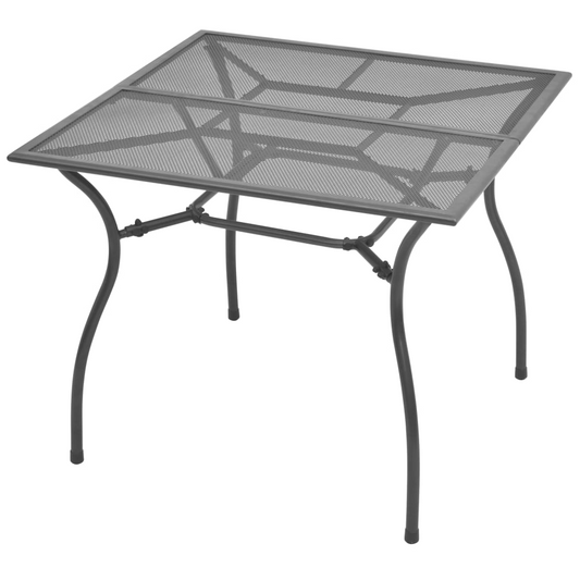 vidaXL Patio Table 35.4"x35.4"x28.3" Steel Mesh