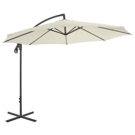 vidaXL Cantilever Umbrella with Steel Pole 118.1" Sand