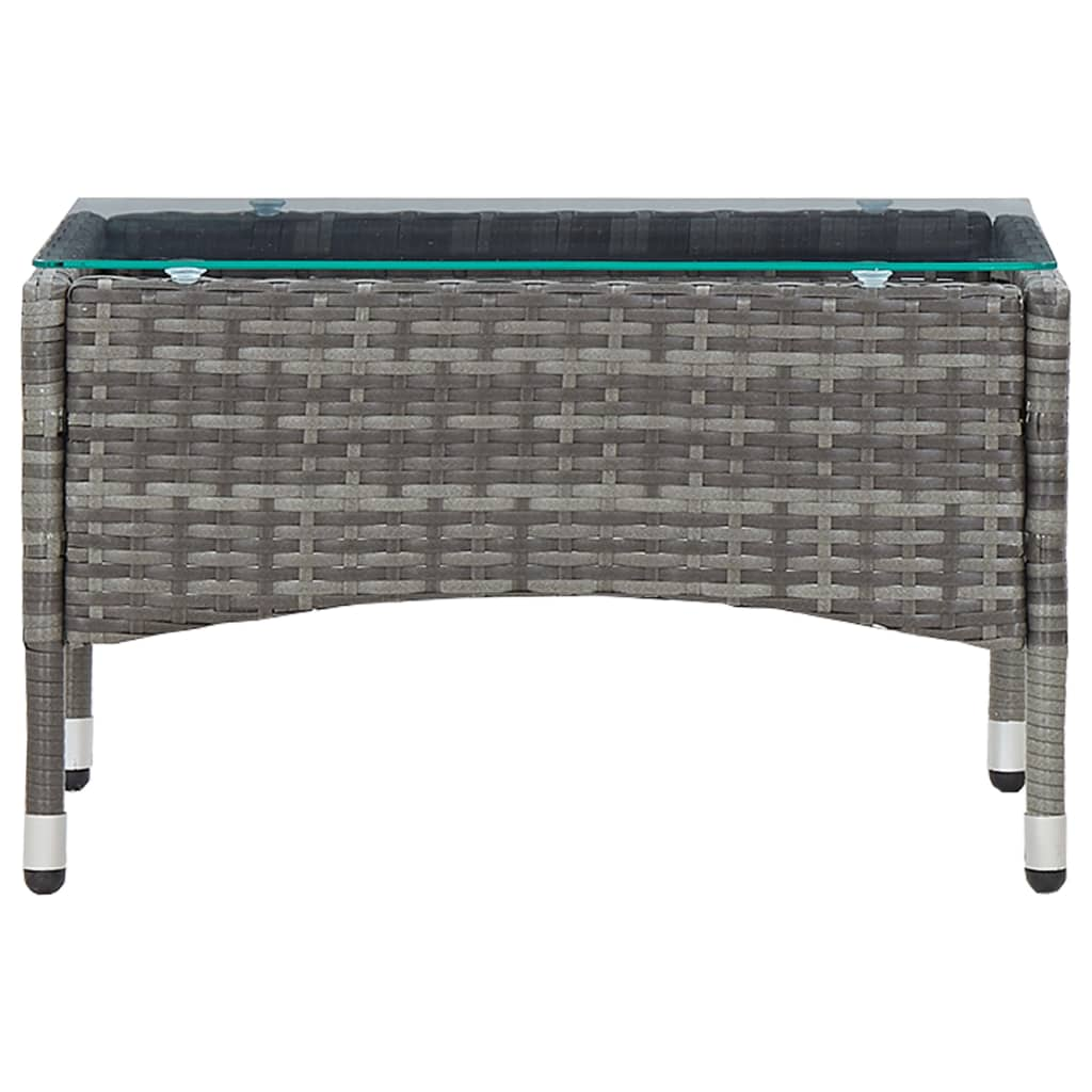 vidaXL Coffee Table Gray 23.6"x15.7"x14.2" Poly Rattan