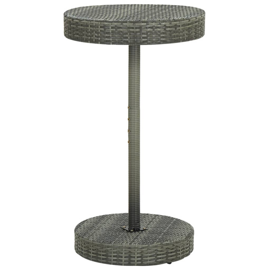 vidaXL Patio Table Gray 23.8"x41.7" Poly Rattan