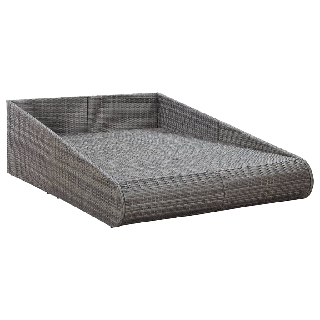 vidaXL Patio Bed Gray 43.3"x78.7" Poly Rattan