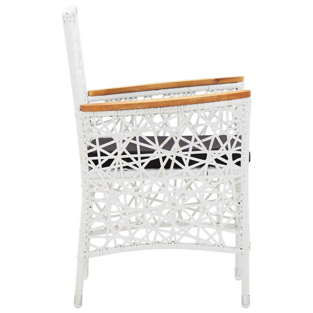 vidaXL 5 Piece Patio Dining Set Poly Rattan White