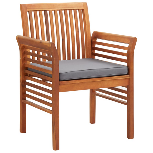 vidaXL Patio Dining Chair with Cushion Solid Acacia Wood