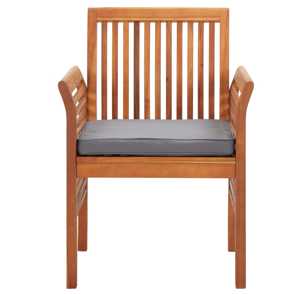 vidaXL Patio Dining Chair with Cushion Solid Acacia Wood