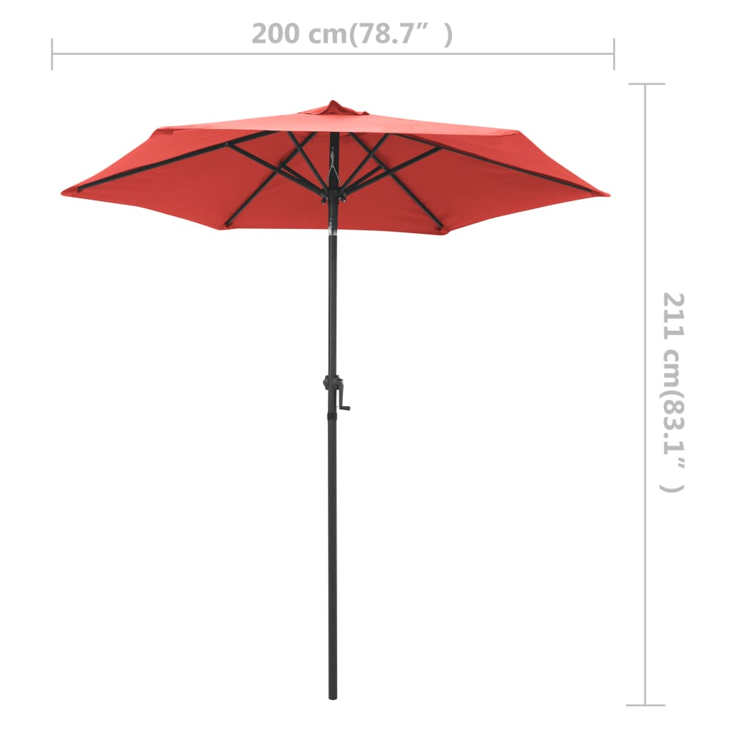 vidaXL Parasol Terracotta 78.7"x88.2" Aluminum