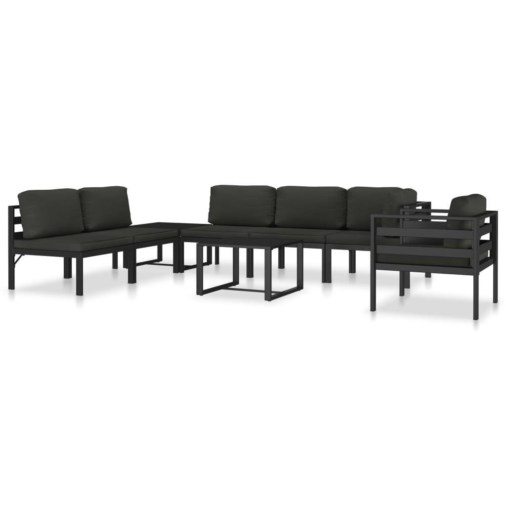 vidaXL Sectional Corner Sofa 1 pc with Cushions Aluminum Anthracite