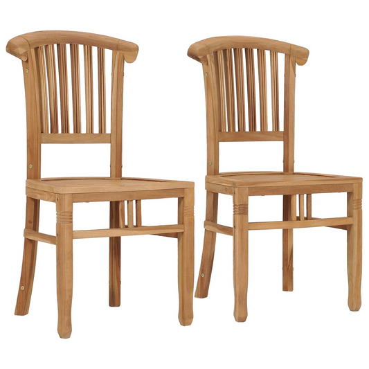 vidaXL Patio Chairs 2 pcs Solid Teak Wood