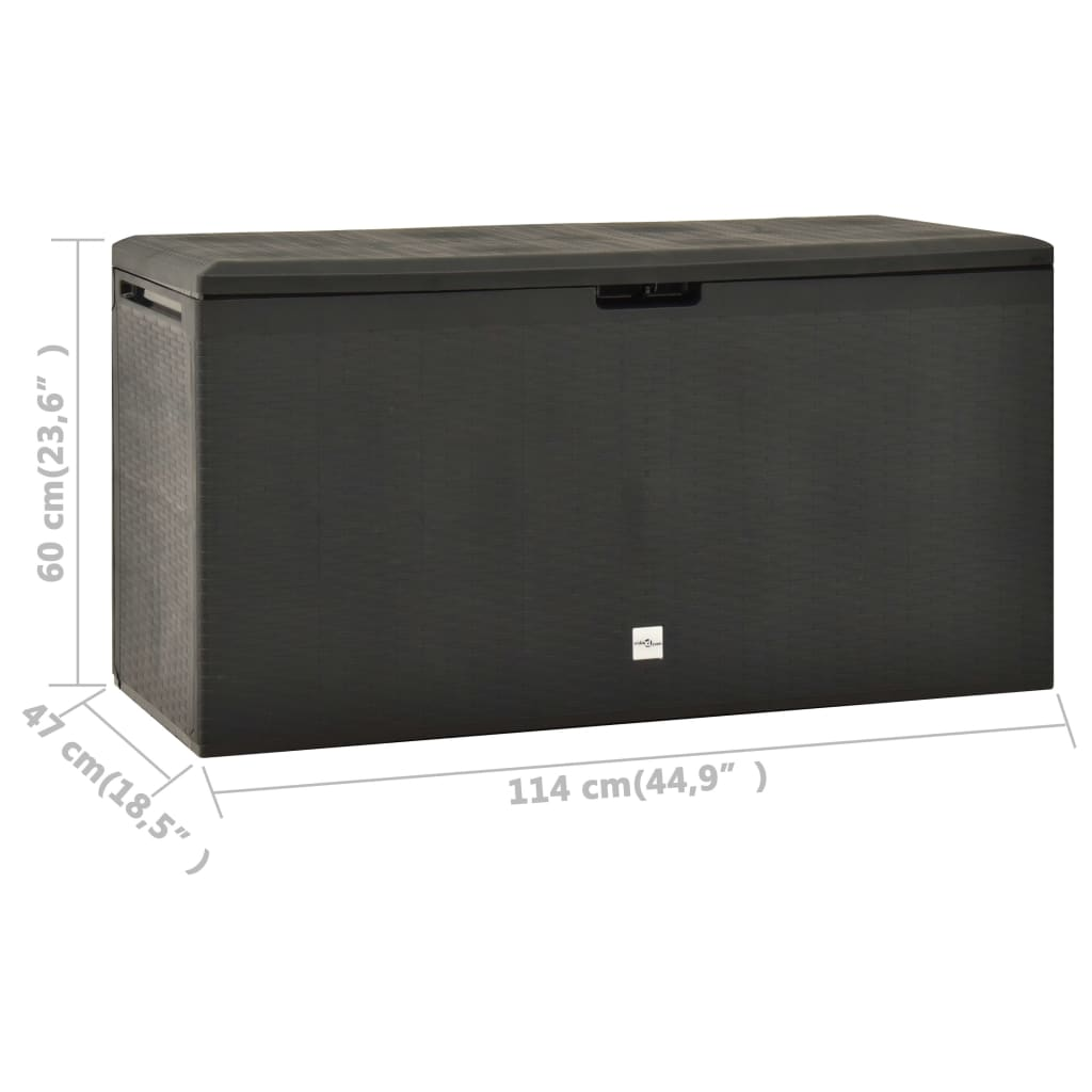 vidaXL Patio Storage Box Anthracite 44.9"x18.5"x23.6"