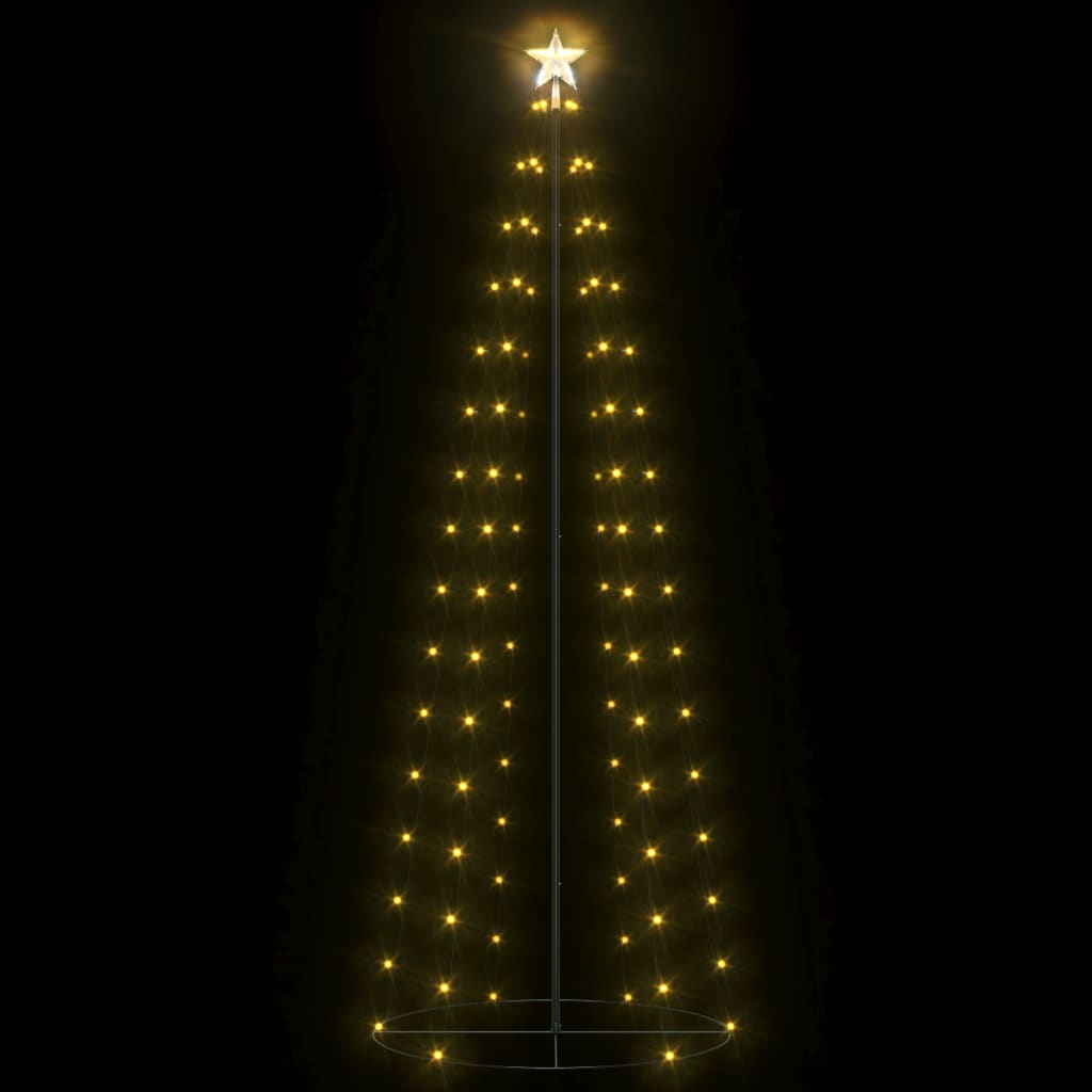 Christmas Cone Tree 100 Warm White LEDs Decoration 2x6 ft