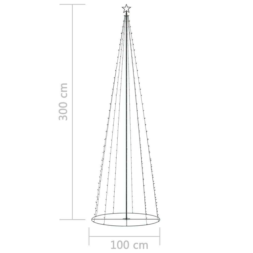 Christmas Cone Tree 330 Warm White LEDs Decoration 3x10 ft