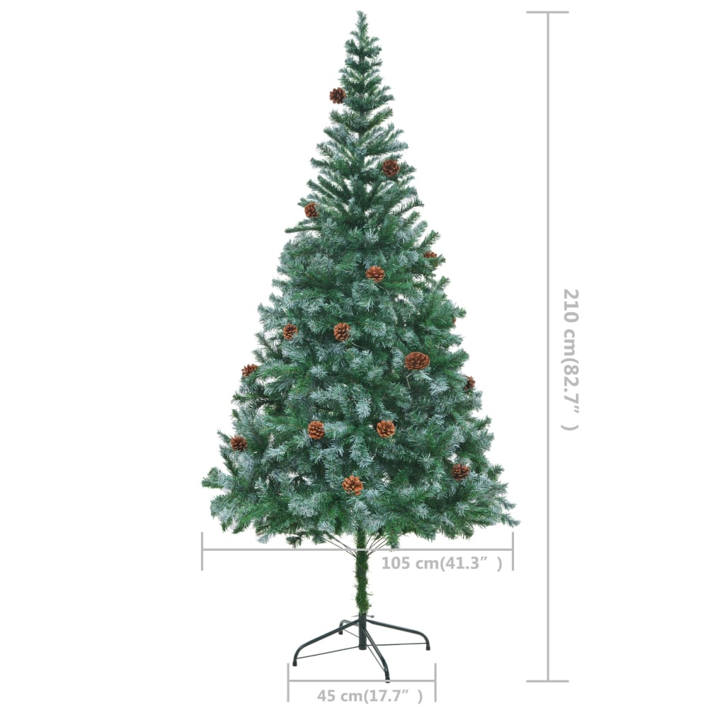 vidaXL Artificial Christmas Tree with Pinecones 7 ft