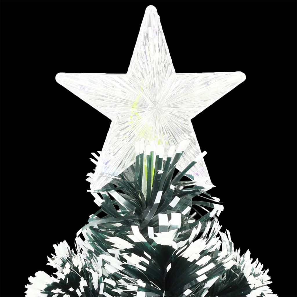 Pre-lit Christmas Tree Green and White 8 ft Fiber Optic