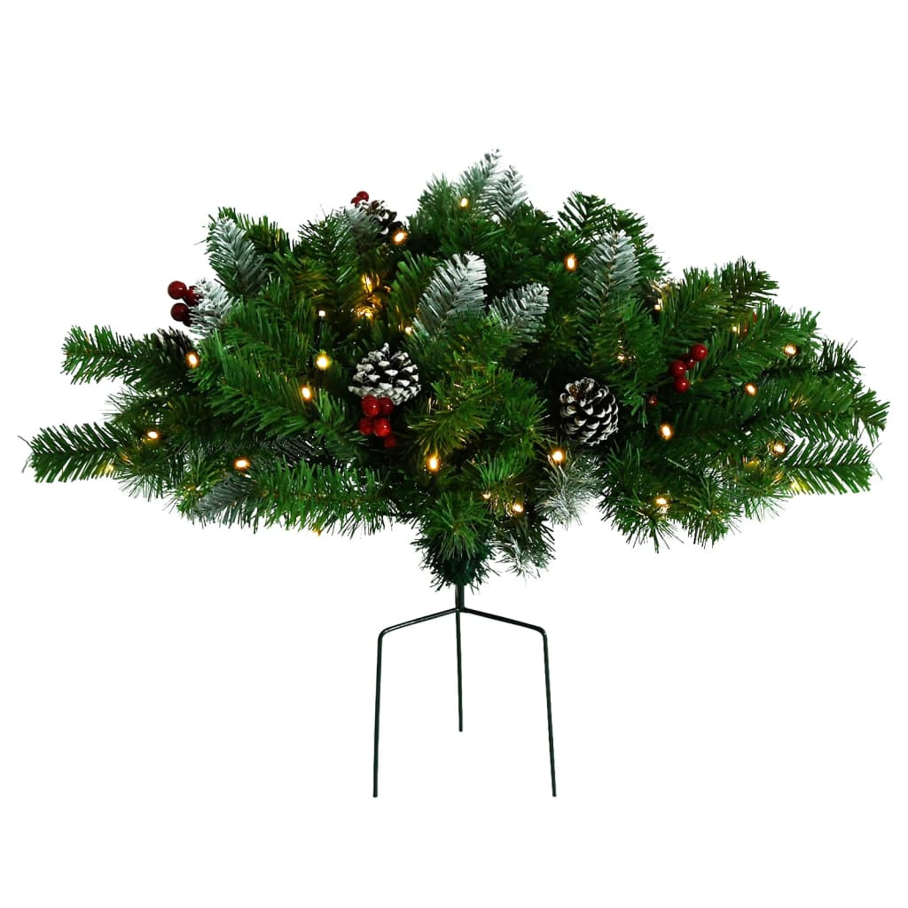 Artificial Pathway Pre-lit Christmas Tree Green 15.7" PVC