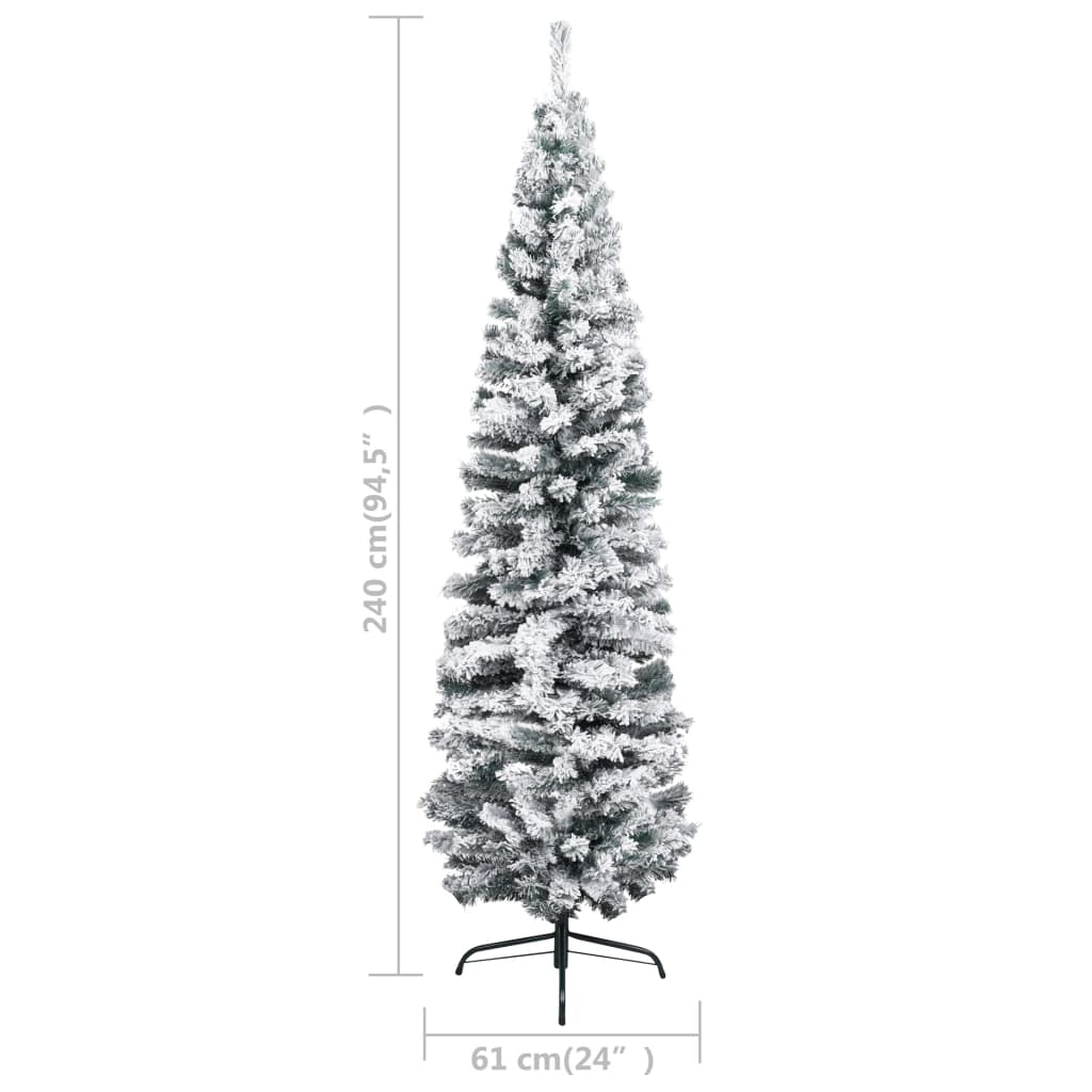 Slim Artificial Pre-lit Christmas Tree with Ball Set Green 94.5"