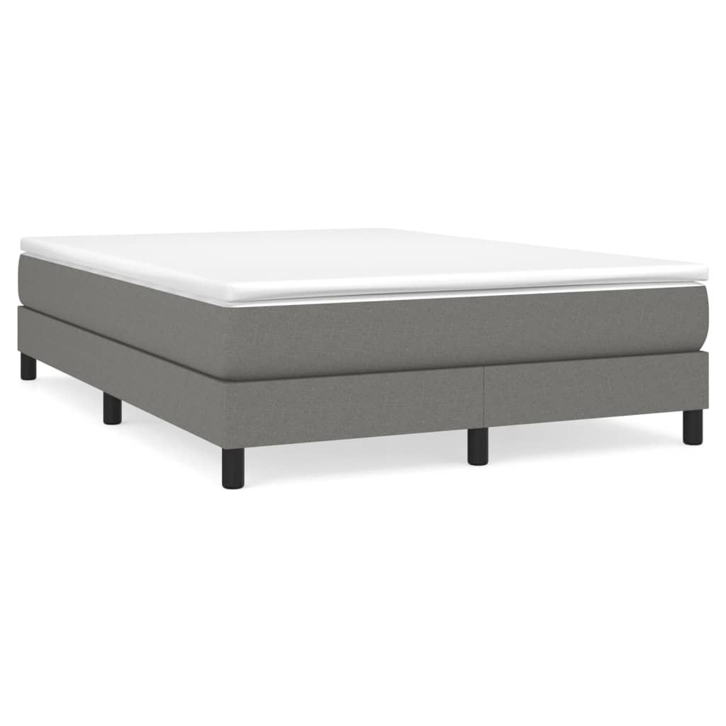 vidaXL Box Spring Bed with Mattress Dark Gray 59.8"x79.9" Queen Fabric