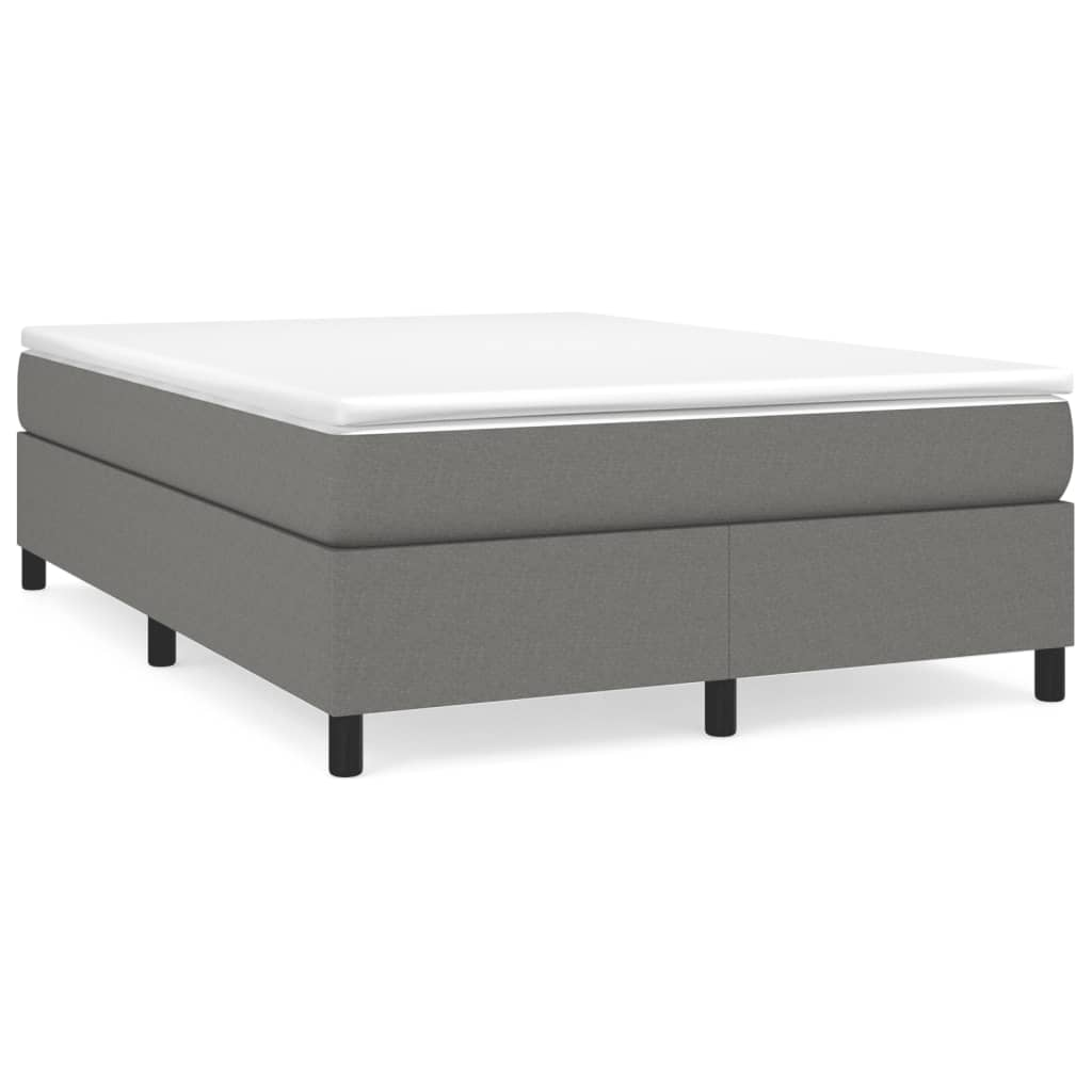 vidaXL Box Spring Bed with Mattress Dark Gray 59.8"x79.9" Queen Fabric