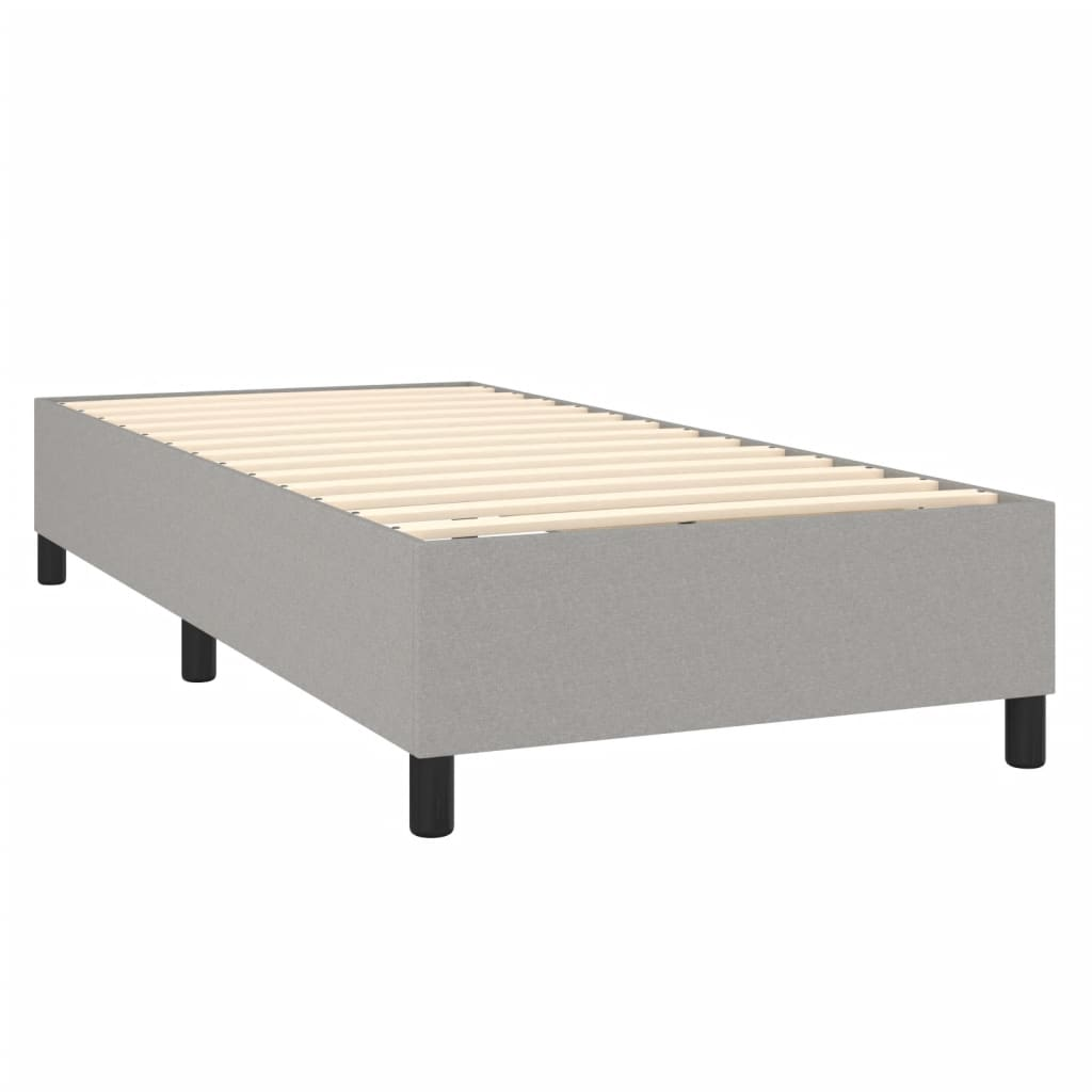 vidaXL Box Spring Bed with Mattress Light Gray 39.4"x79.9" Twin XL Fabric