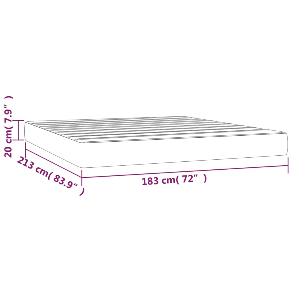 vidaXL Pocket Spring Bed Mattress Light Gray 72"x83.9"x7.9" California King Fabric