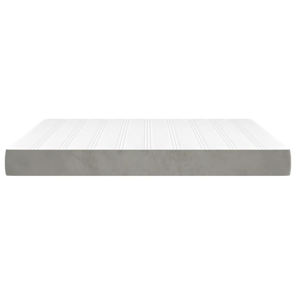 vidaXL Pocket Spring Bed Mattress Light Gray 59.8"x79.9"x7.9" Queen Velvet