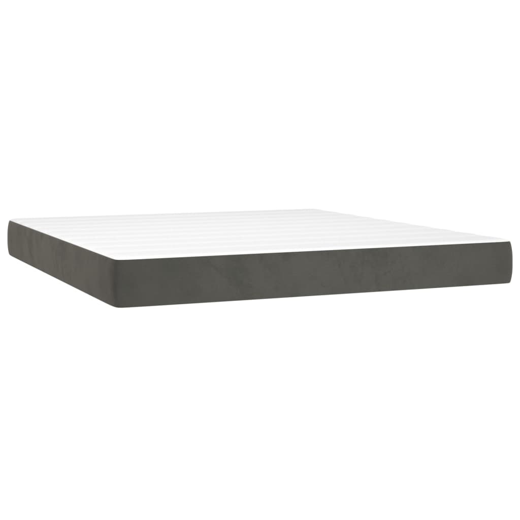 vidaXL Pocket Spring Bed Mattress Dark Gray 59.8"x79.9"x7.9" Queen Velvet