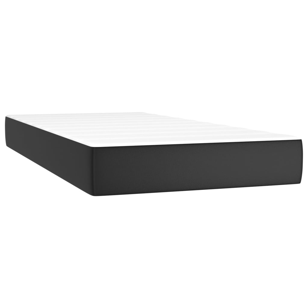 vidaXL Pocket Spring Bed Mattress Black 39.4"x79.9"x7.9" Twin XL Faux Leather