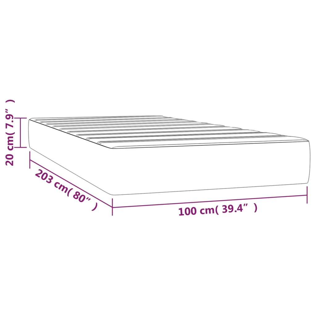 vidaXL Pocket Spring Bed Mattress Black 39.4"x79.9"x7.9" Twin XL Faux Leather