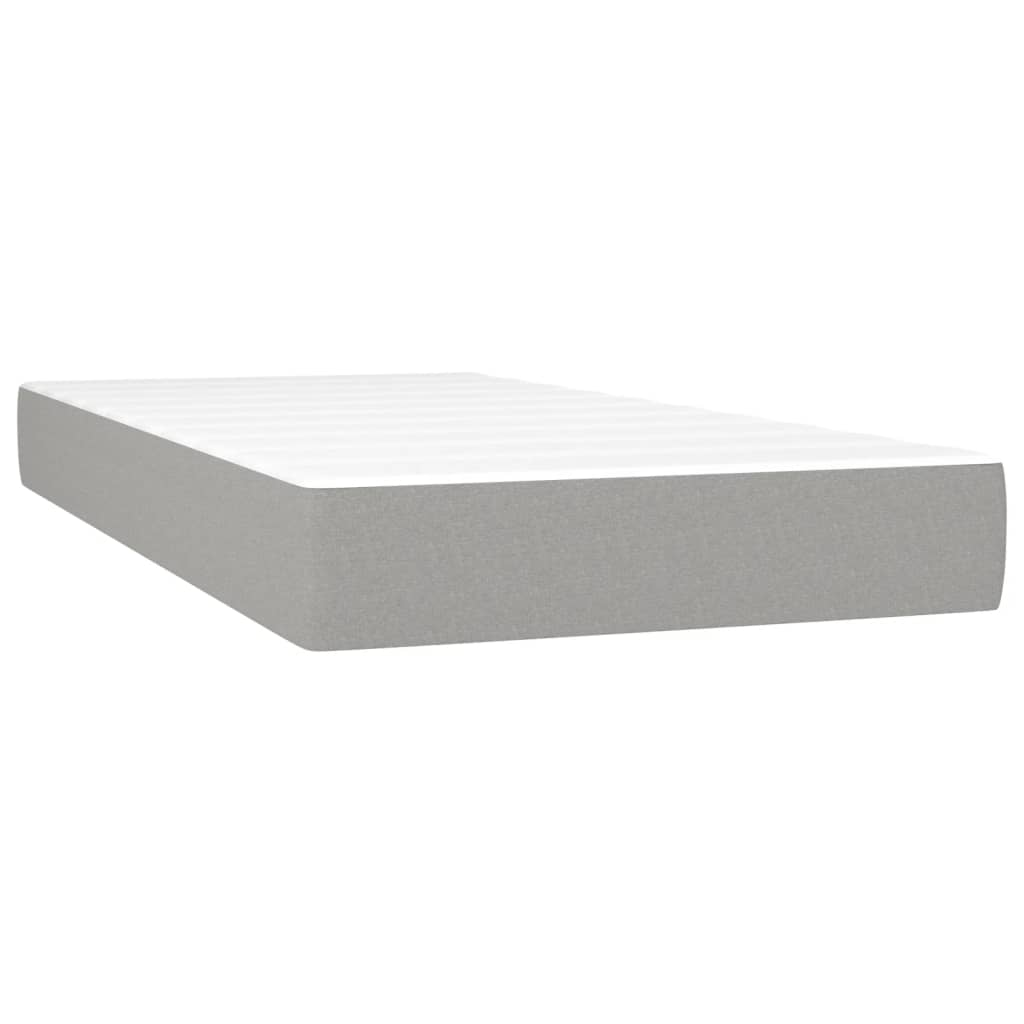 vidaXL Pocket Spring Bed Mattress Light Gray 39.4"x79.9"x7.9" Twin XL Fabric